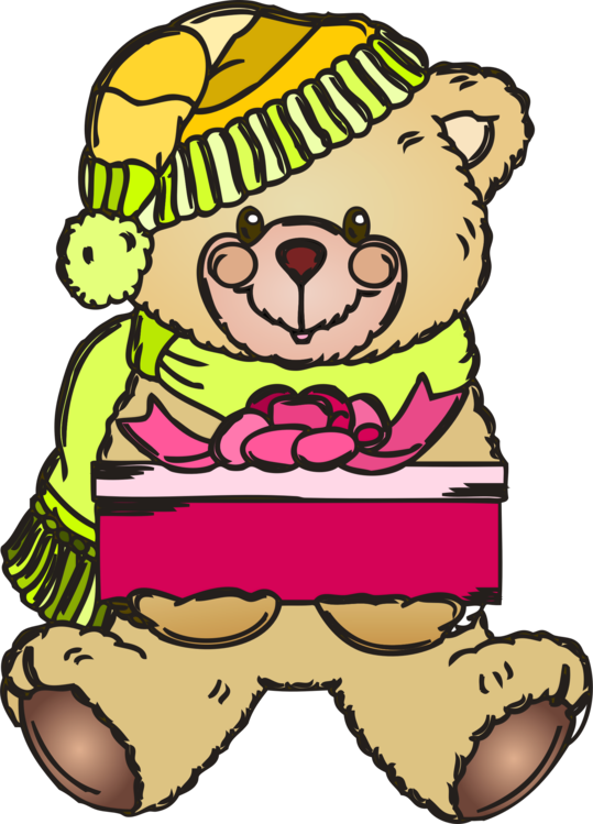 Teddy Bear Stuffed Animals & Cuddly Toys Christmas - Christmas Teddy Bear Colouring (539x749)