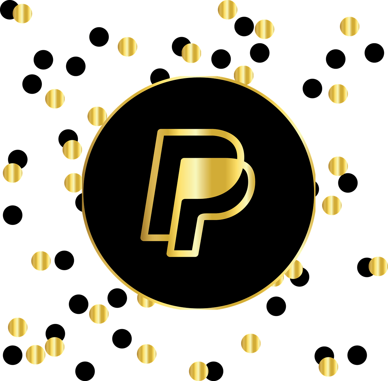 The Power Of Paypal - Black And Gold Instagram Icon (1280x1255)