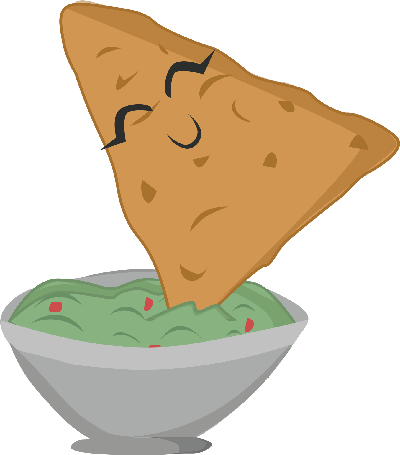 Chip With Guacamole - Illustration (1550x1995)
