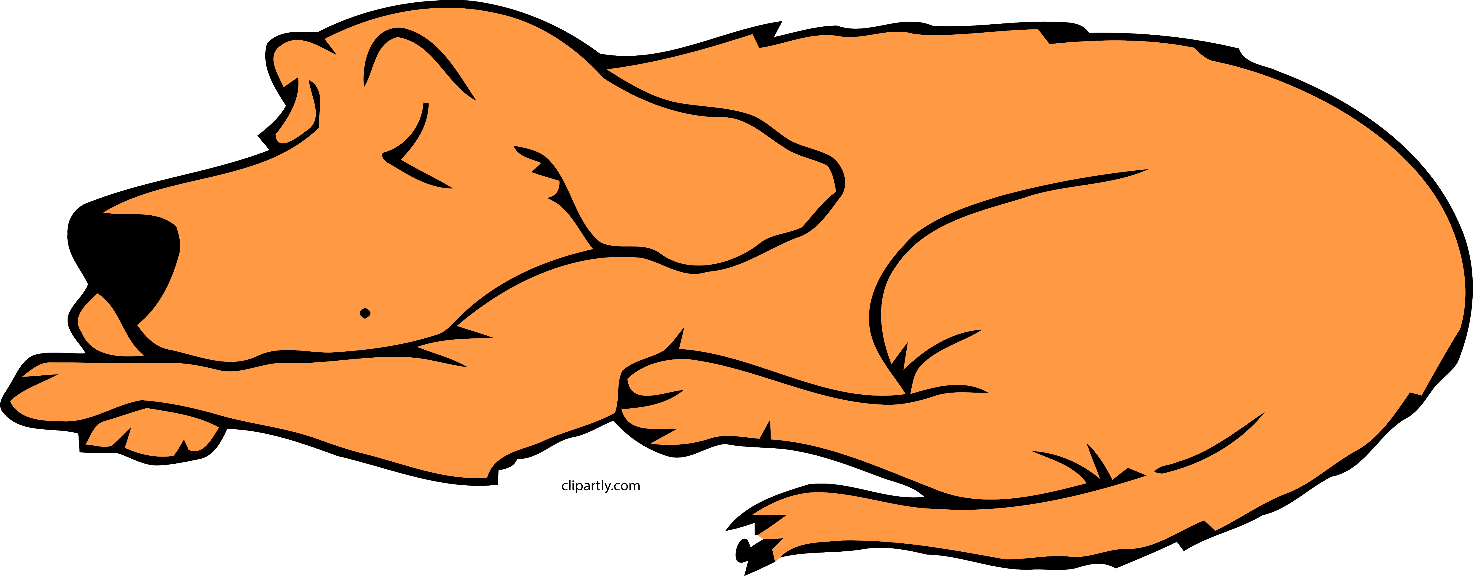 Dog Sleeping Peru Color Clipart Png - Dog Sleeping Clipart (4970x1944)