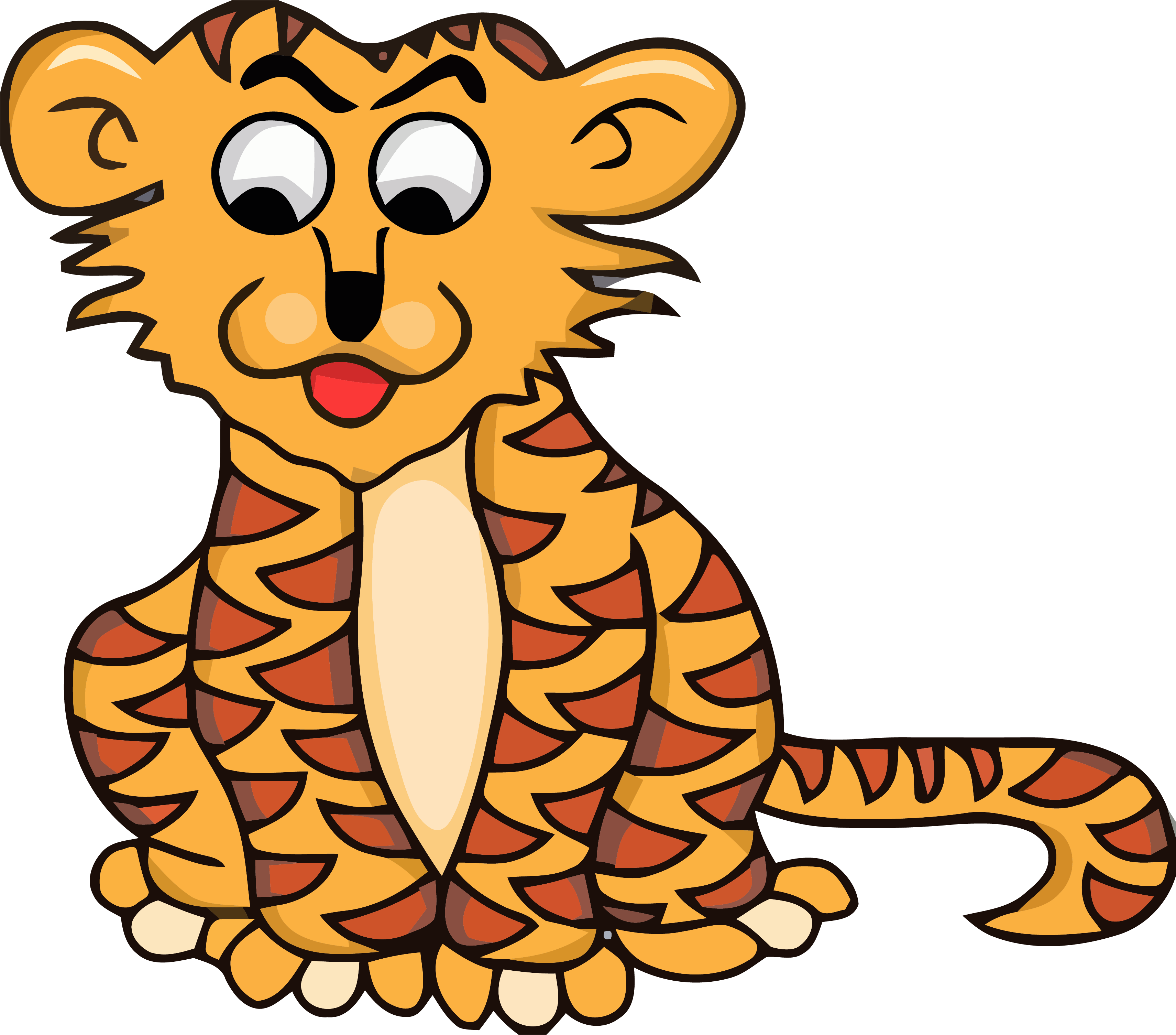 Peru Color Tigger Clipart Png - Clip Art Of Tiger With Transparent Background (3421x3009)