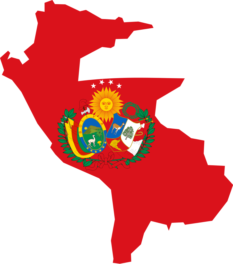 Flag Map Of The Peru Bolivian Confederation - Vegetables And Fruits Origins (905x1024)