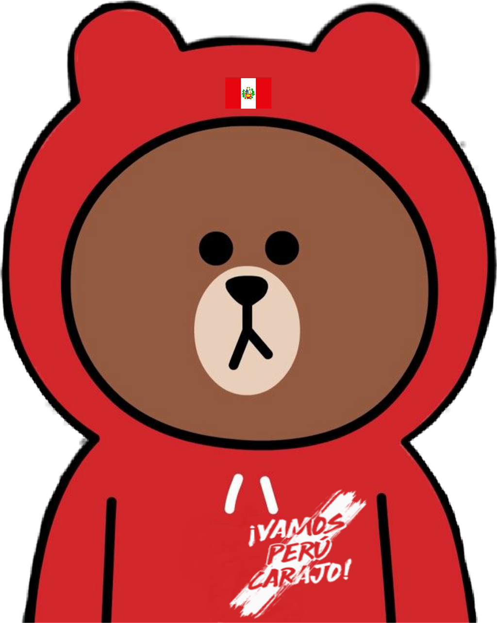 Peru Sticker - Line Friends Brown Bear (1024x1282)