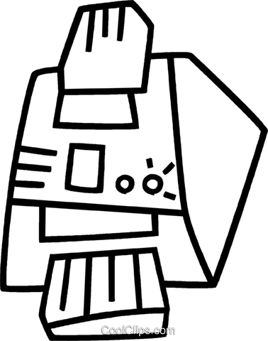 Fax Machine Royalty Free Vector Clip Art Illustration - Fax Machine Royalty Free Vector Clip Art Illustration (378x480)