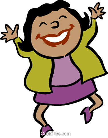 Happy Businesswoman Royalty Free Vector Clip Art Illustration - Happy Woman Cartoon (378x480)