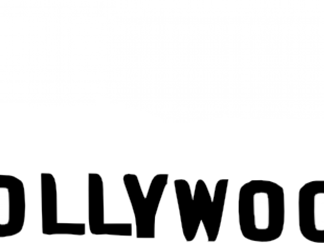 Hollywood Sign Clipart Holly Wood - Monochrome (640x480)