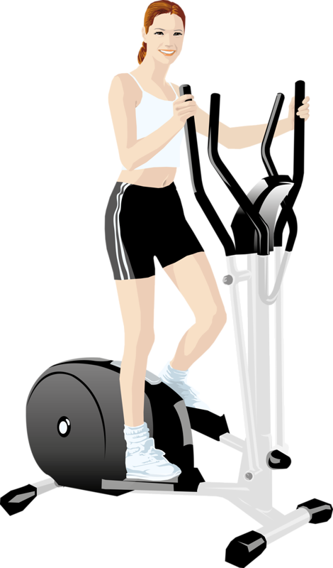 Sports Women, Clip Art, Cartoon, Life, Painting, Fitness, - Cartoon Treadmill Man Exercising Clipart (470x800)