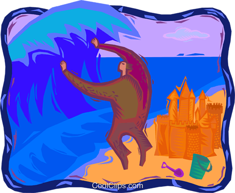 Fighting A Losing Battle Royalty Free Vector Clip Art - Clip Art (480x394)