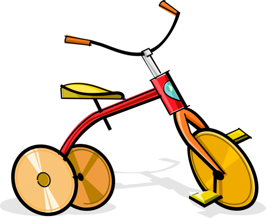 Free Png Download Vector Illustration Of Child's Tricycle - Free Png Download Vector Illustration Of Child's Tricycle (850x698)