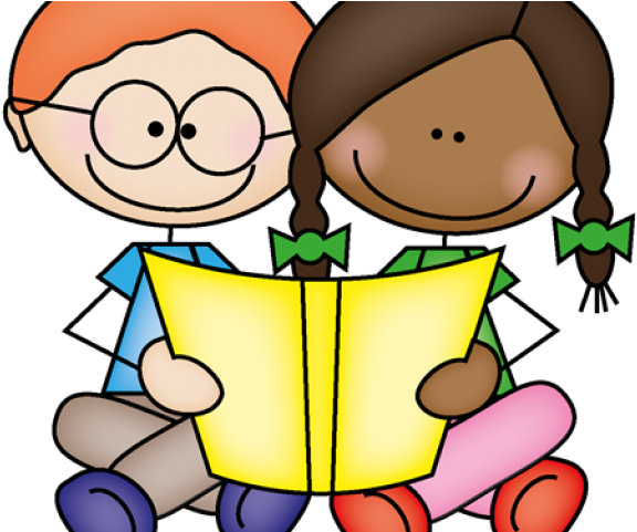 Reading Partners Clip Art , Png Download - Kids Reading Clipart (576x481)