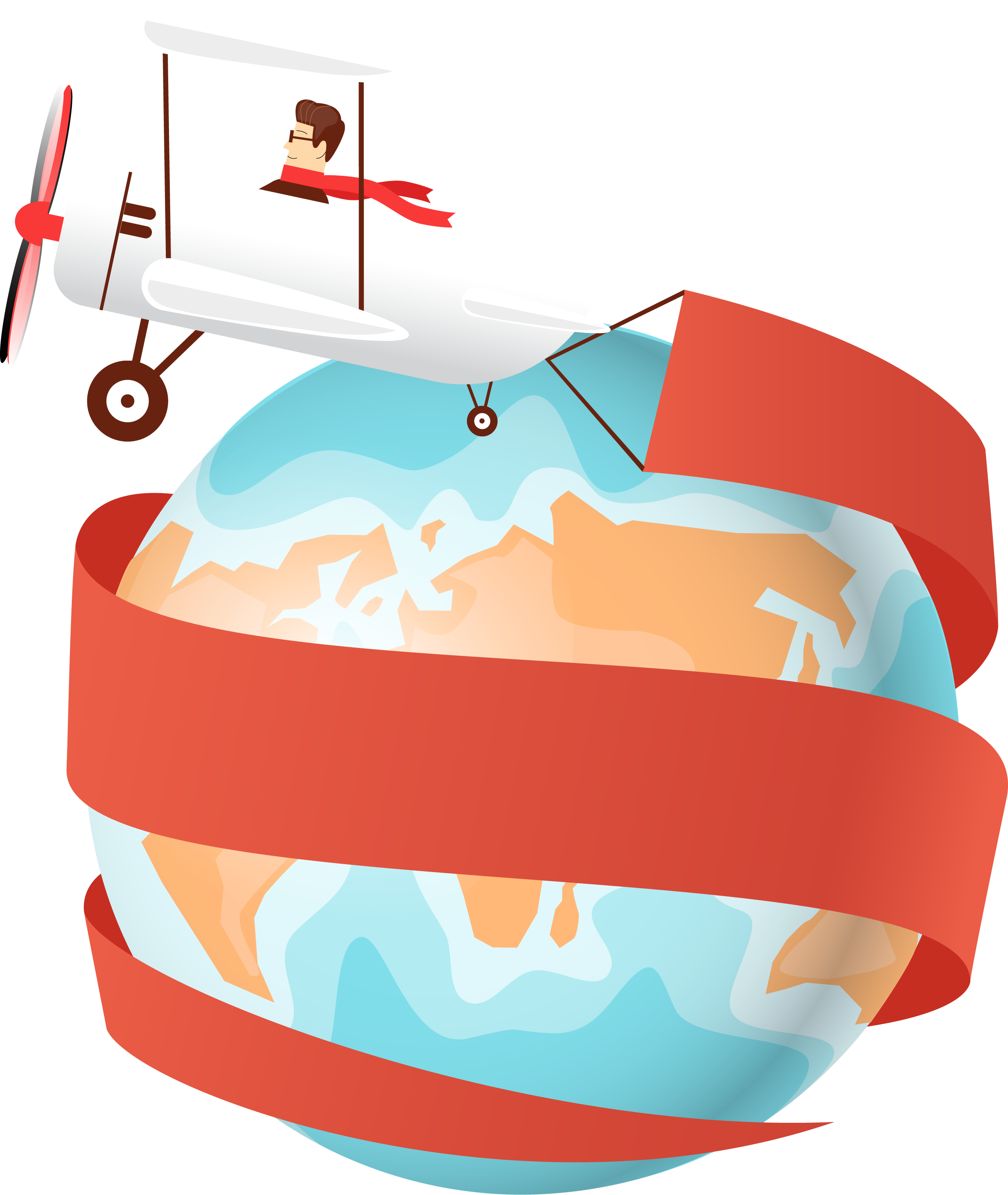 Airplane Vacation Open The To Around World - Airplane Around The World Clipart Png (2541x3012)