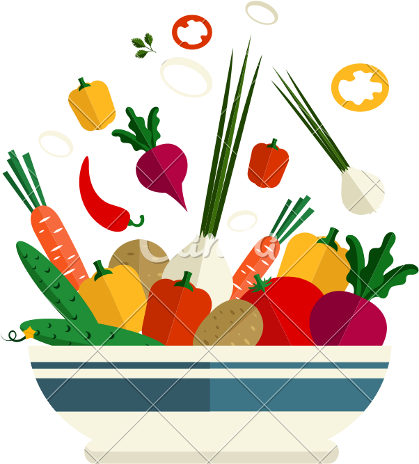 Fresh Vegetable Salad - Illustration (800x800)