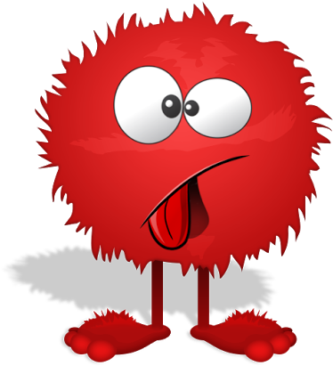 Red Fuzz Monster - Red Cartoon Monsters Png (806x567)