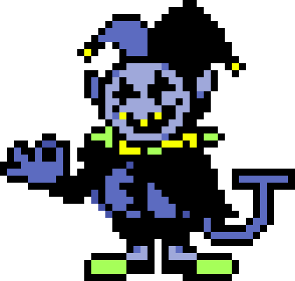 Haha, Gotem - - Jevil Deltarune Pixel Art (420x400)