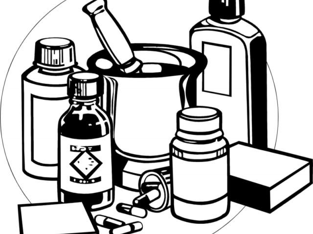 Medicinal Clipart Medical Surgery - Medicine Black And White (640x480)