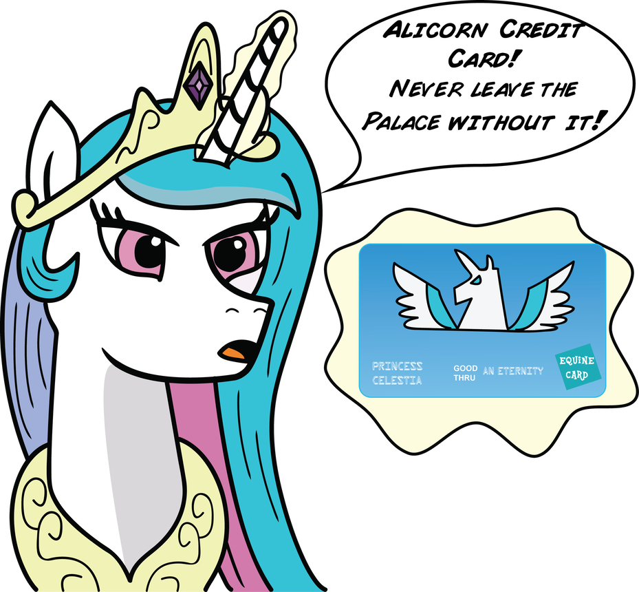 Princess Celestia And Her Alicorn Credit Card By Daimando - Fan Made Alicorns Mlp (929x860)