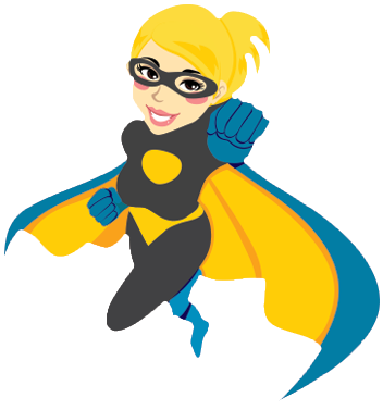 With The Help Of A Powerful Device - Cartoon Super Hero Femme (362x388)