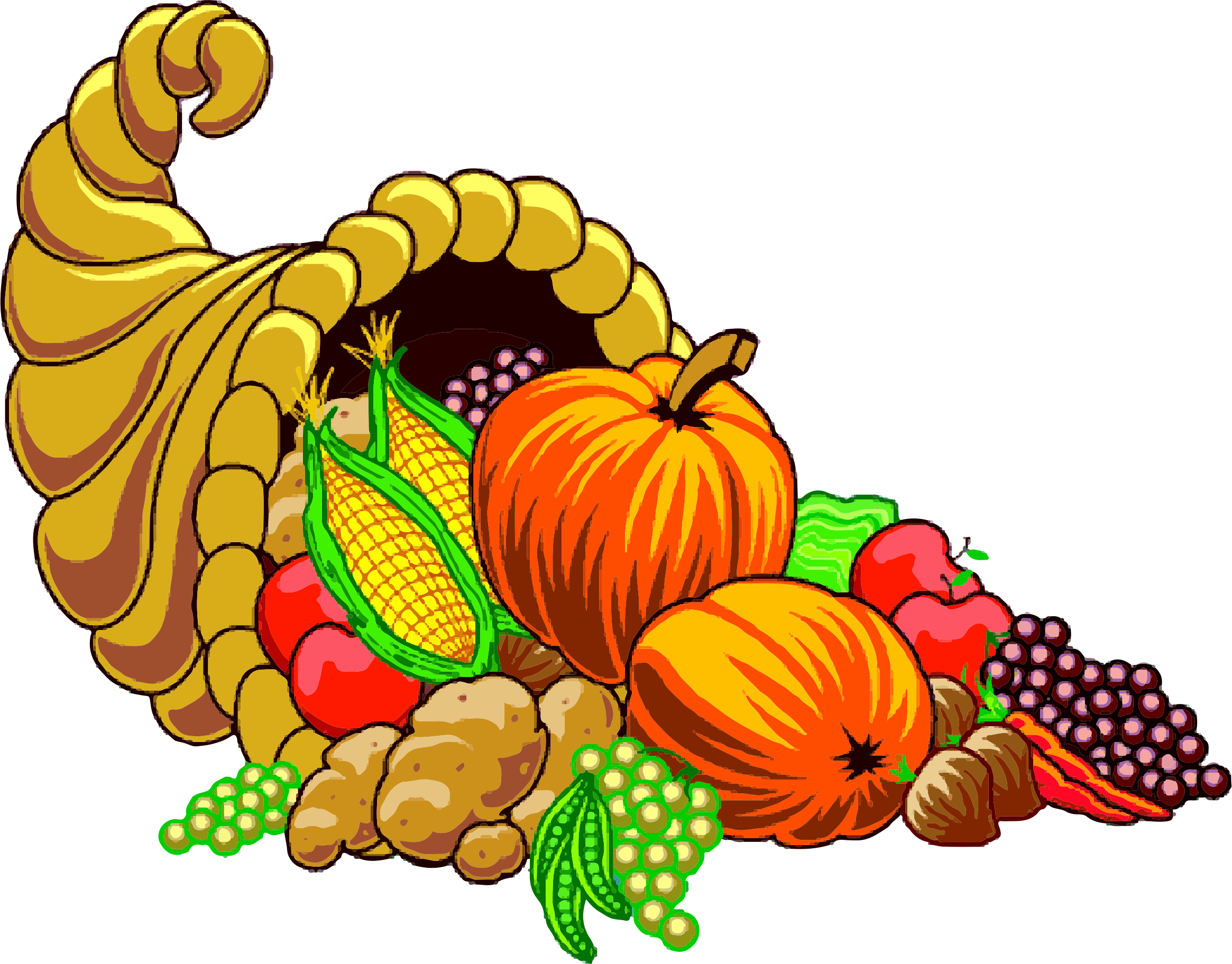 Clipart Cornucopia Lq Bighorn Sheep Clipart Big Horn - Thanksgiving Cards Free Background (2330x1824)
