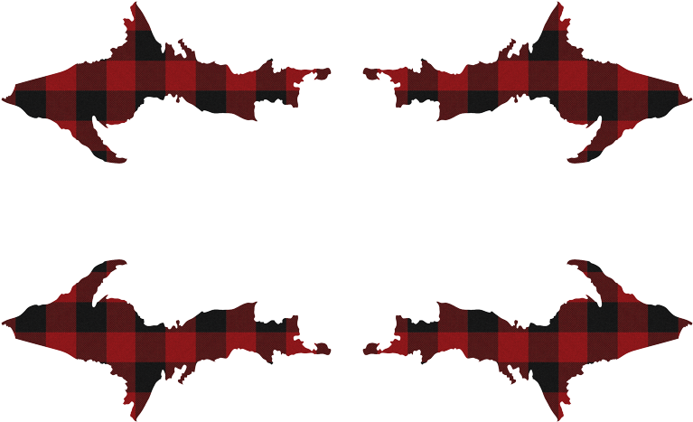 Up Plaid Red And Black Check Upper Peninsula Michigan - Michigan Map Vector (800x534)