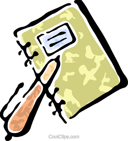 Binder And A Pen Royalty Free Vector Clip Art Illustration - Binder And A Pen Royalty Free Vector Clip Art Illustration (436x480)