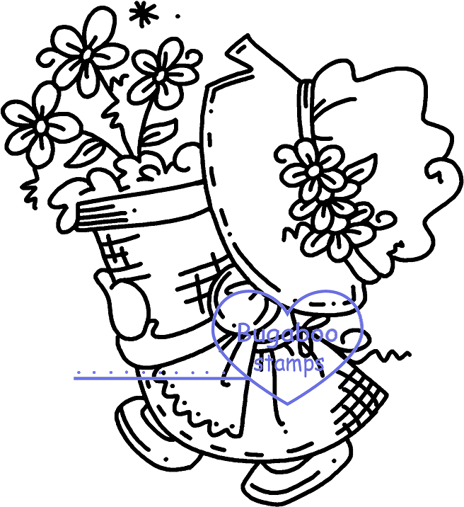Fancy Flowers Bugaboo Stamps - Line Art (703x750)