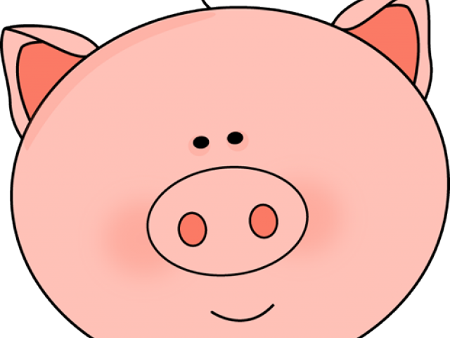 Pig Clipart Face - Clip Art Black And White Pig Face (640x480)