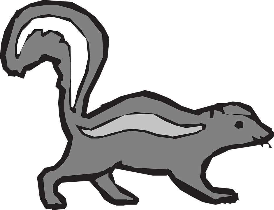 Gray, Stripes, Walking, Skunk - Striped Skunk Clipart (940x720)