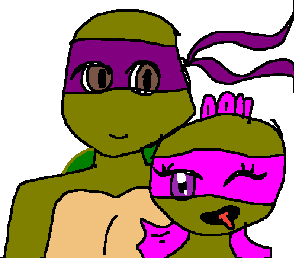 Tmnt Donnie And Laura - Cartoon (1000x1000)