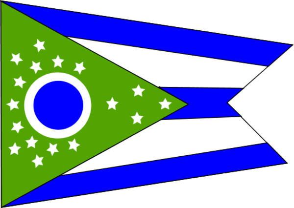 Ohio Flag Clipart State Of Vector Clip Art - Ohio State Flag (600x426)