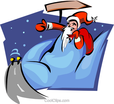 Santa Seasonal Motif Royalty Free Vector Clip Art Illustration - Cartoon (480x436)