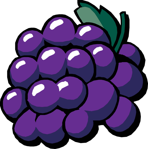 Grape Clipart Purple Berry - Grape (594x599)