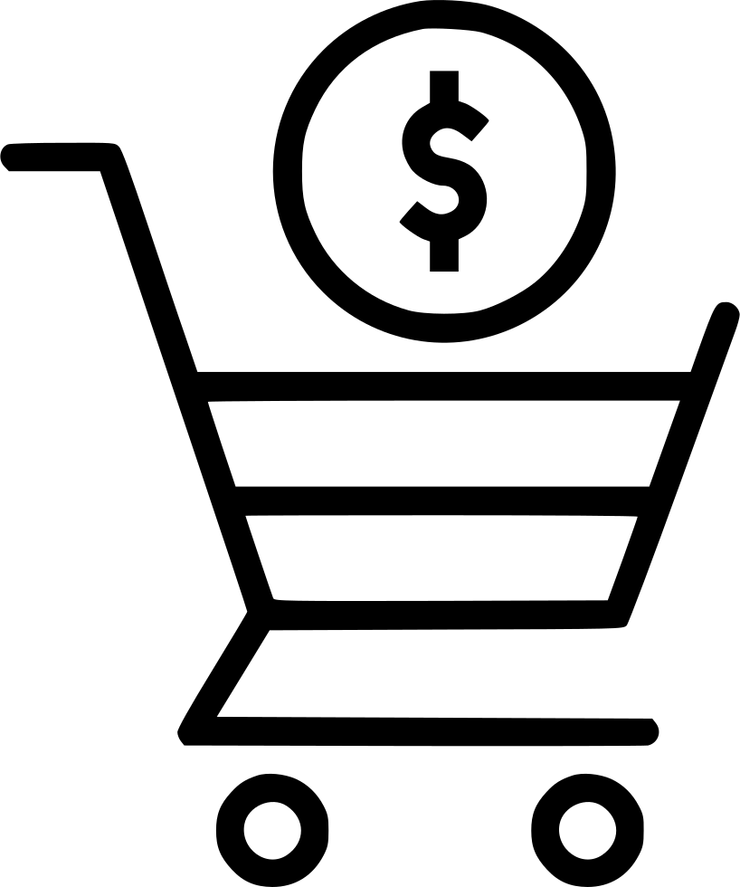 Online Trolly Dollar Currency Payment Svg Png - Shopping Cart Emoji Black (818x980)