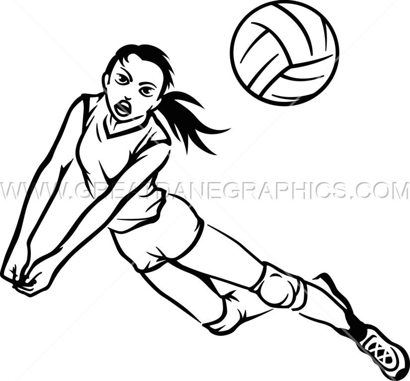 Volleyball Hit - Volleyball Player Hitting Drawing (825x766)