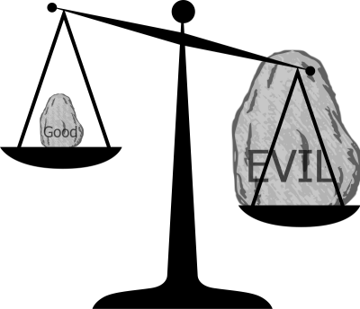 Bad People Clipart 37658 - Good Vs Evil Scale (400x344)