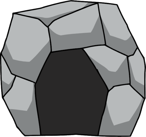 Cave - Scribblenauts Wiki - Cartoon Cave Png (500x470)