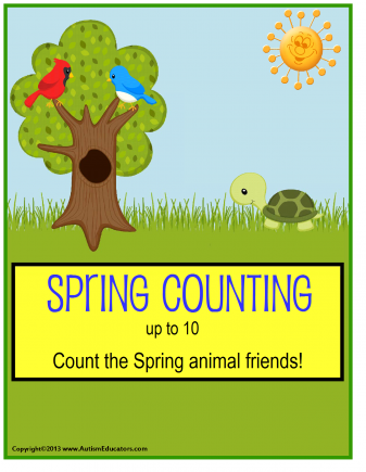 Spring File Folder Activities Count To 10 For Kindergarten, - Spring Clip Art Free (435x435)