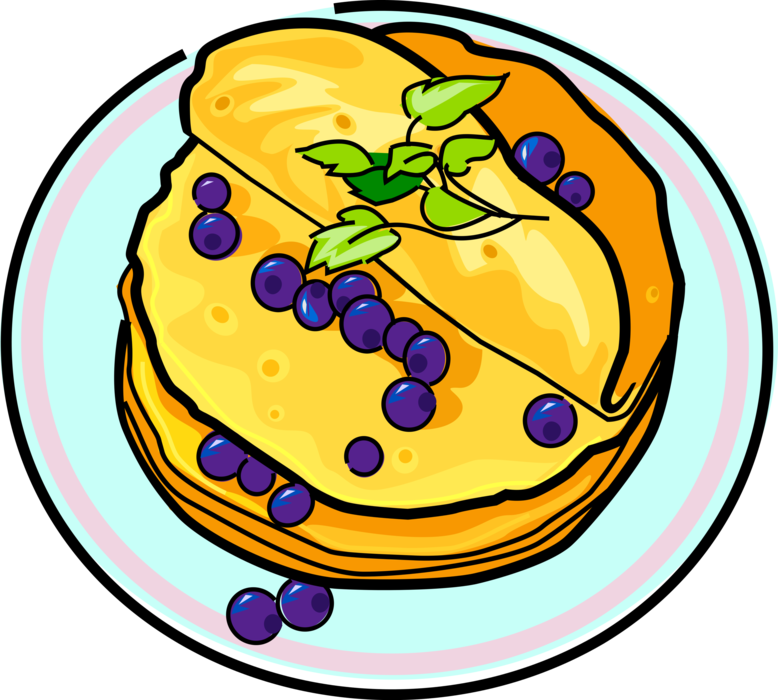 Vector Illustration Of Russian Blini Pancakes With - Pfannkuchen Clipart (778x700)