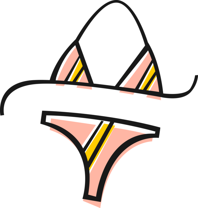 Bikini Swimwear Image Illustration Of Bathing Suit - Bathing Suit Clip Art (666x700)