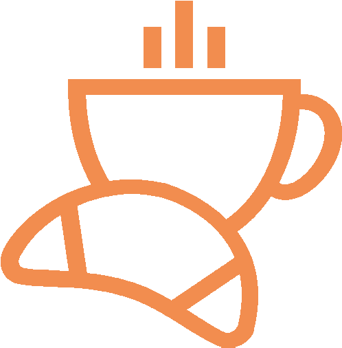 Café-croissant - Clipart Breakfast Icon (700x516)