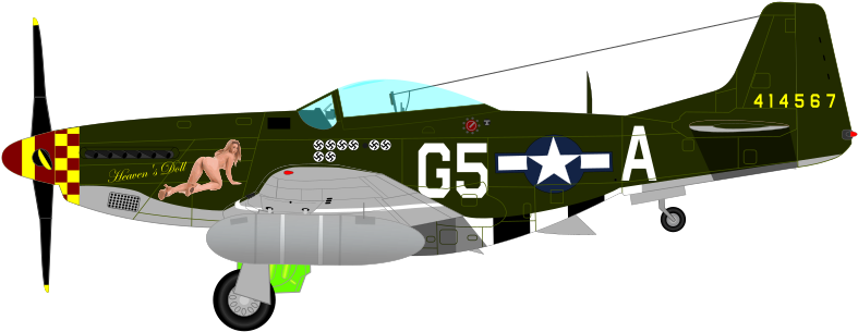 Clipart Mustang P 51 D - P51 Mustang Plane Clipart (800x618)