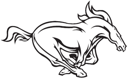 Svg Royalty Free Library Broncos Drawing Mustang - Bladensburg High School Mustangs (457x279)