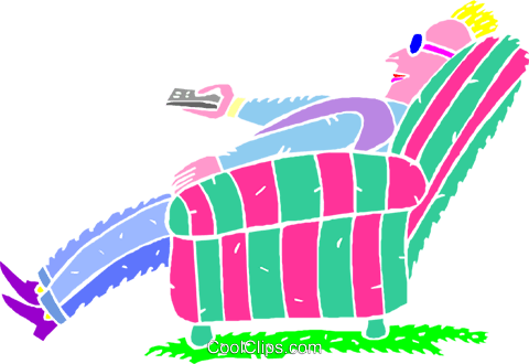 Couch Potato Vektor Clipart Bild - People Relaxing (480x330)