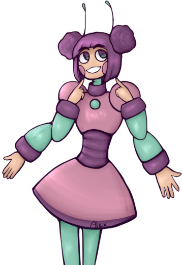 The Cute Robot From @dreadnought Despair I Love Her - Cartoon (400x533)