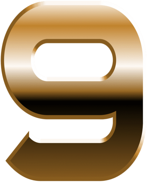 Free Png Download Number Nine Golden Transparent Clipart - Crescent (480x594)