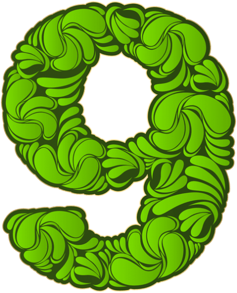 Free Png Download Number Nine Green Clipart Png Photo - Wreath (480x594)