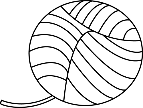 Black And White Ball Of Yarn - Venus Outline (500x379)