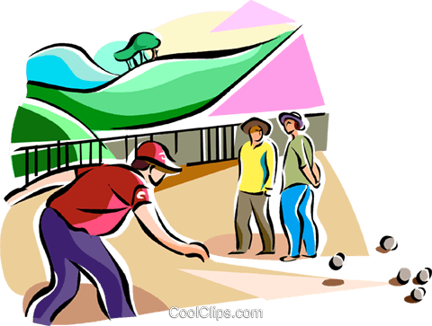 Petanque Players Royalty Free Vector Clip Art Illustration - Petanque (480x363)