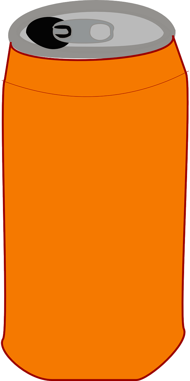 Vector Graphics, - Plain Orange Soda Cans (640x1280)