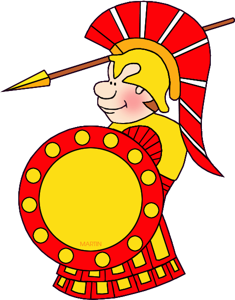 Roman Soldier Clipart - Battle Of Marathon Clipart (476x607)