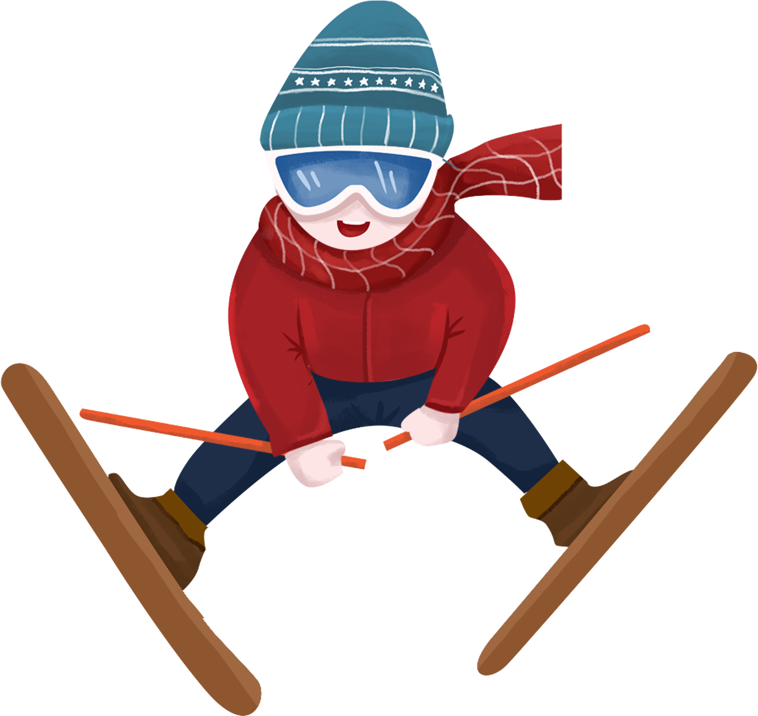 Fresh Winter Boy Character Png And Psd - Skiing (2000x2000)